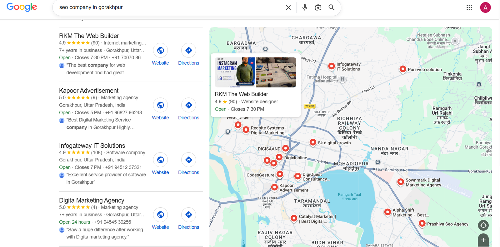 Google Search Results